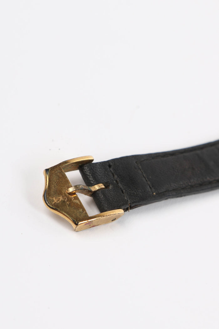 RARE YSL Gold Heart & Black Leather Watch