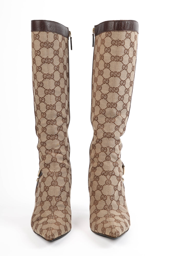Vintage Gucci GG Classic Monogram Boots EU 36.5C (UK 3.5C)