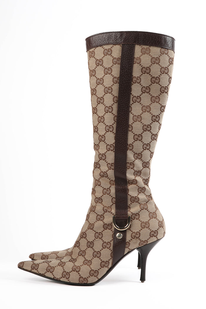 Vintage Gucci GG Classic Monogram Boots EU 36.5C (UK 3.5C)
