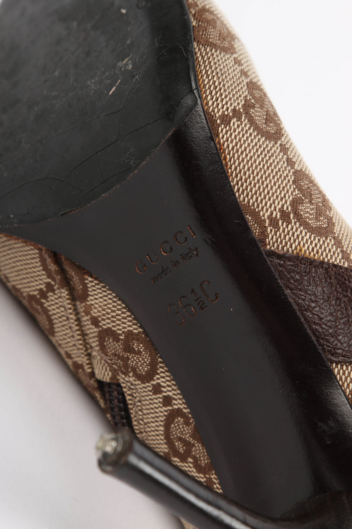 Vintage Gucci GG Classic Monogram Boots EU 36.5C (UK 3.5C)
