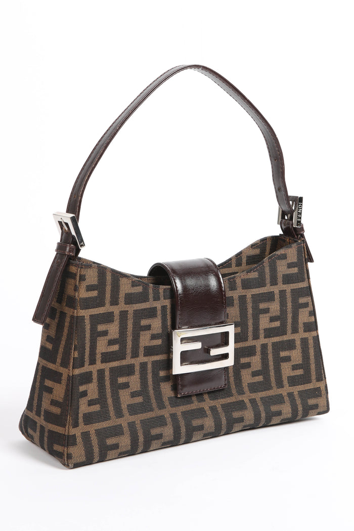 90s Fendi Zucca Monogram Shoulder Bag