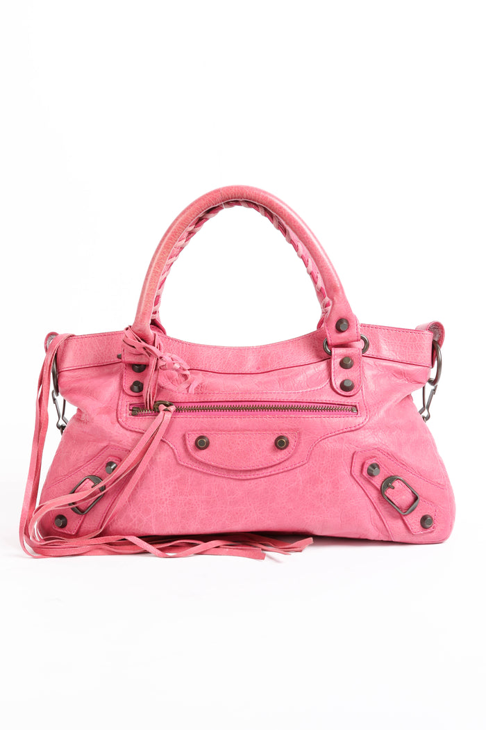 2000s Balenciaga Pink Leather First City Bag