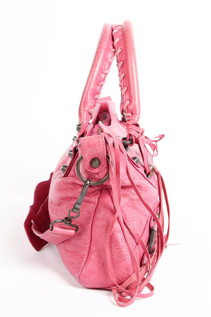 2000s Balenciaga Pink Leather First City Bag