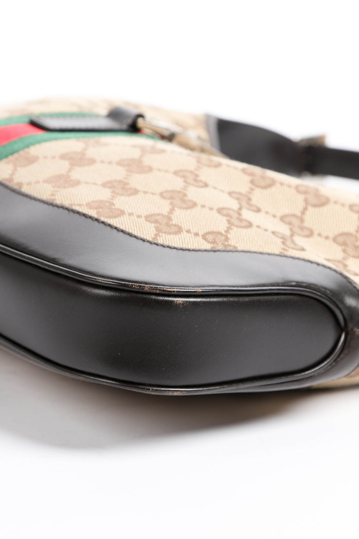 Vintage Gucci Classic Monogram Canvas Jackie Shoulder Bag