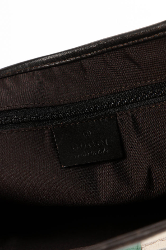 Vintage Gucci Classic Monogram Canvas Jackie Shoulder Bag