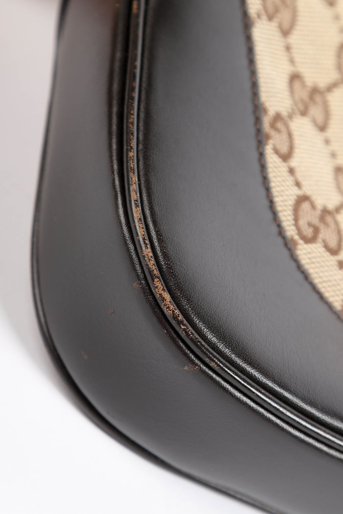 Vintage Gucci Classic Monogram Canvas Jackie Shoulder Bag