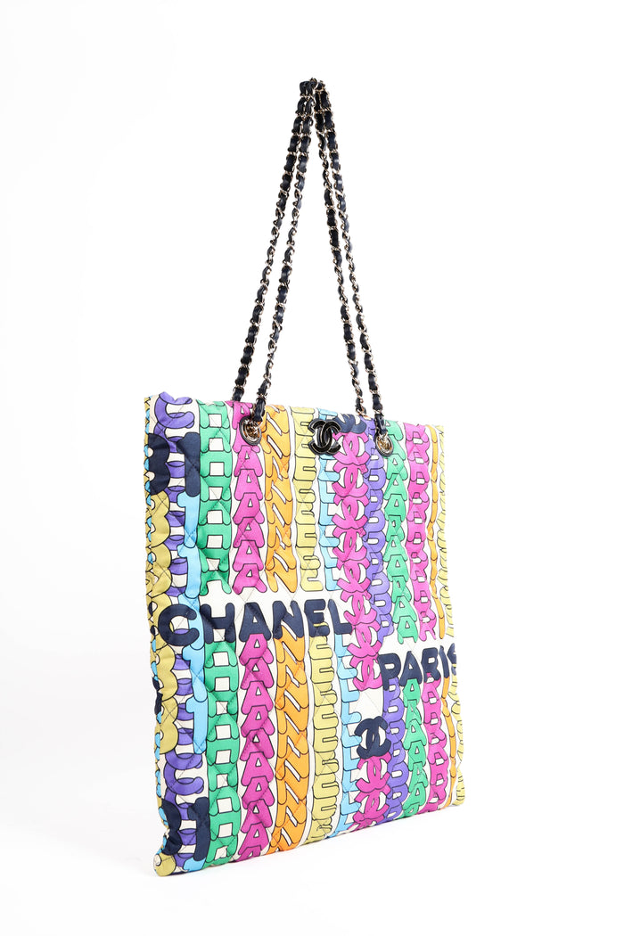 RARE 2021 Chanel Rainbow Logo Tote Bag