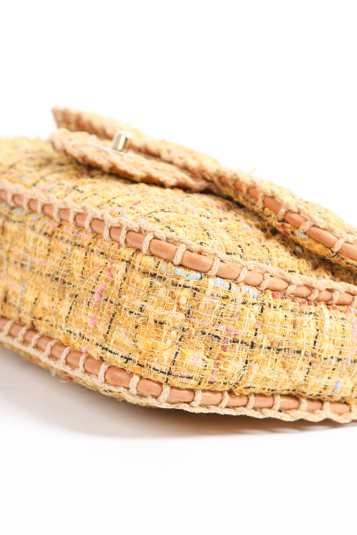 2010s Chanel Yellow St.Tropez Tweed Single Flap Shoulder Bag