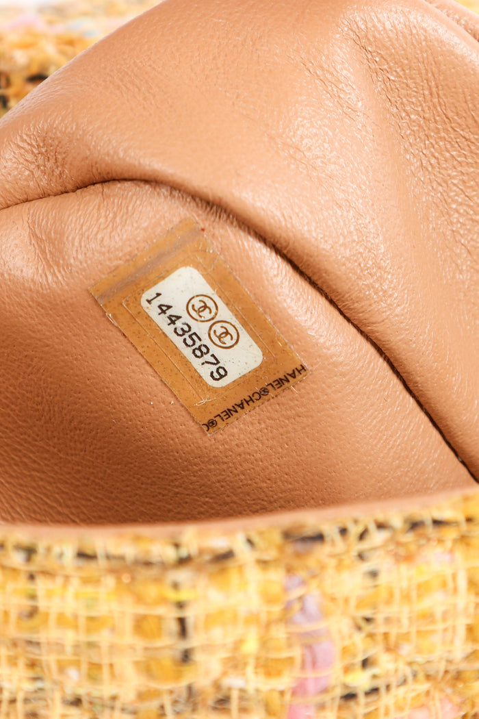 2010s Chanel Yellow St.Tropez Tweed Single Flap Shoulder Bag