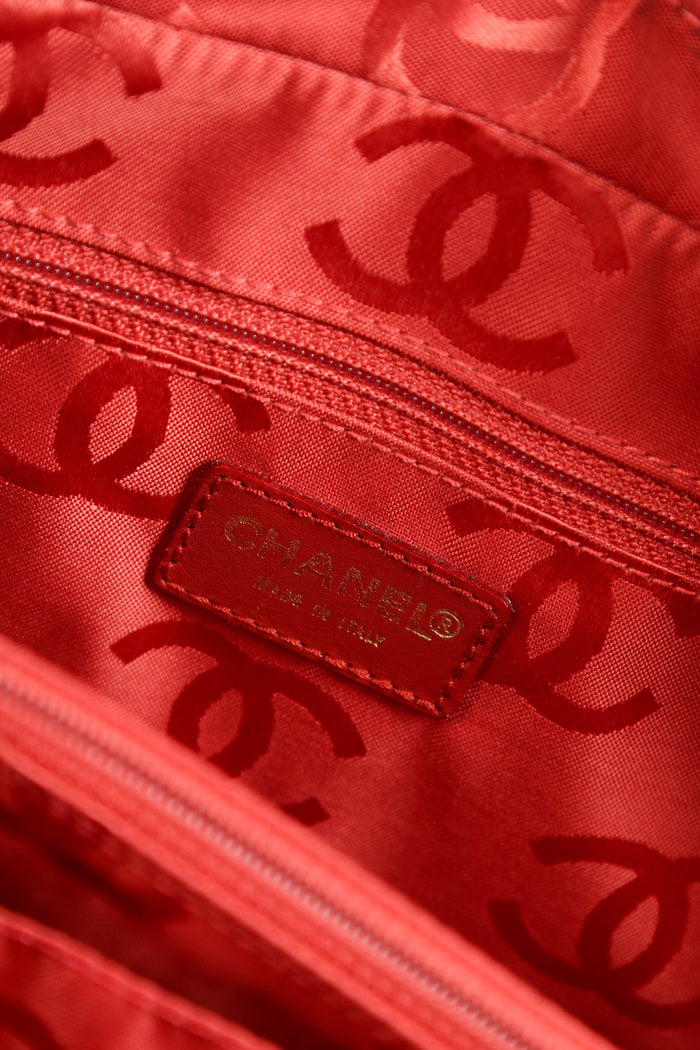 Vintage Chanel Red Leather Wild Stitch Top Handle Bag