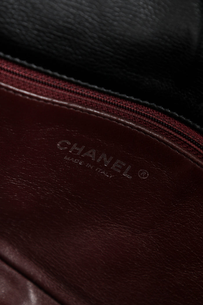 2014 Chanel Charcoal Stitched Leather Multi-Chain Shoulder Bag