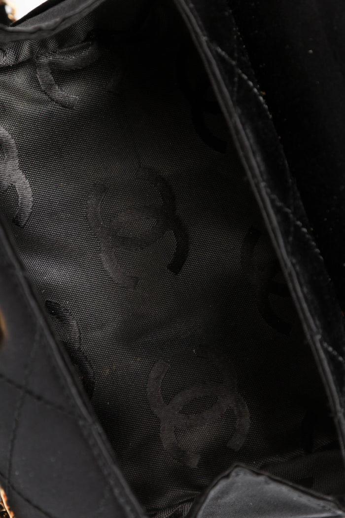 SUPER RARE 2000s Chanel Black Satin Mini Barrel Bag