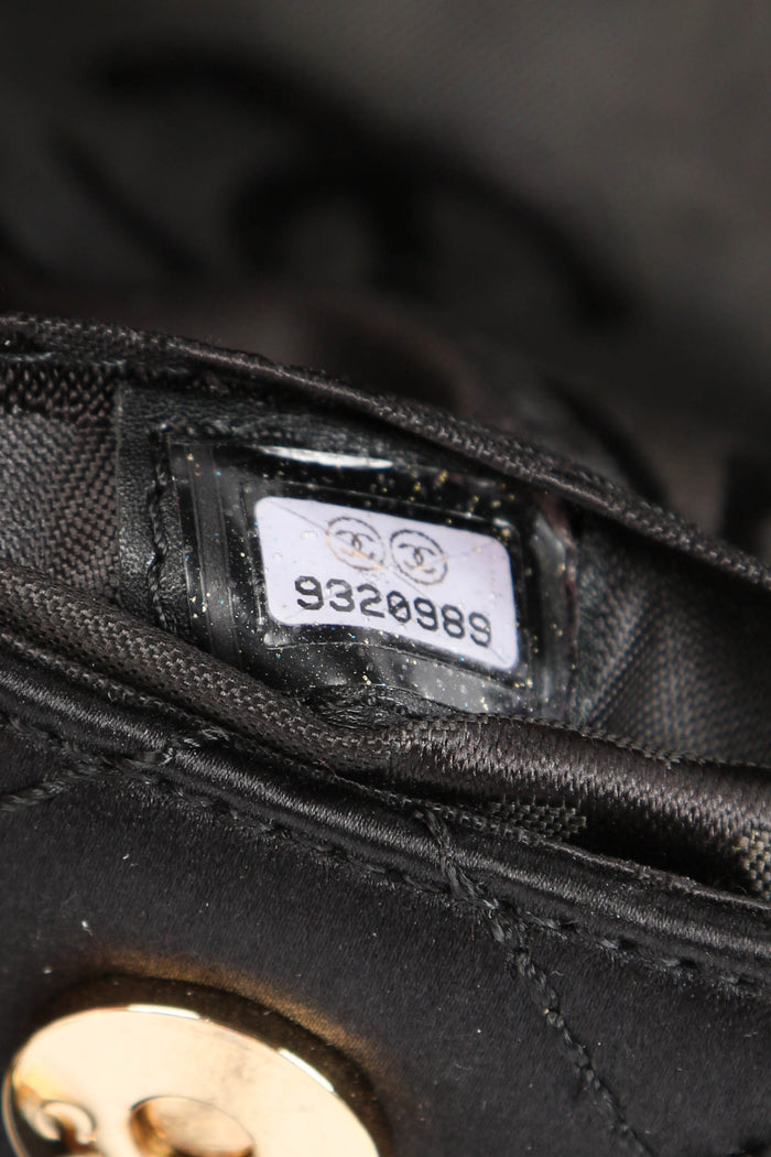 SUPER RARE 2000s Chanel Black Satin Mini Barrel Bag