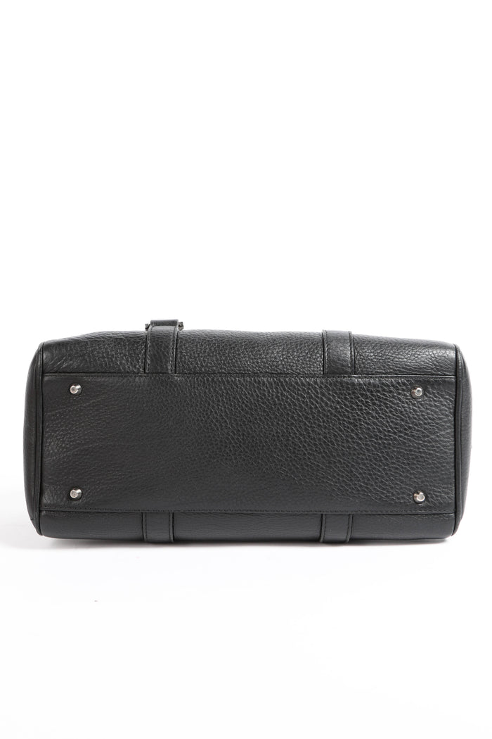 2000s Christian Dior Black Leather Lettering Shoulder Bag