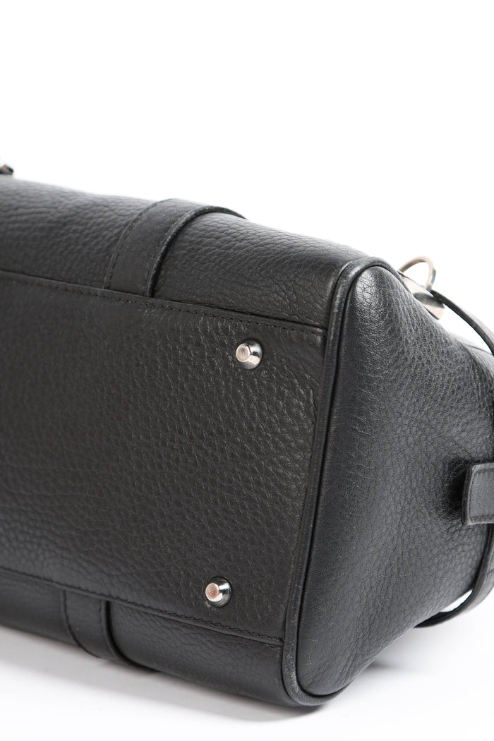 2000s Christian Dior Black Leather Lettering Shoulder Bag