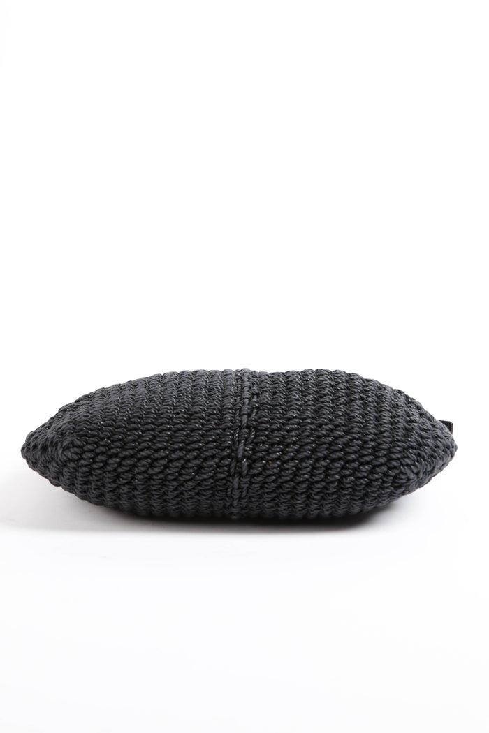 Vintage Yves Saint Laurent Black Raffia Mombasa Shoulder Bag