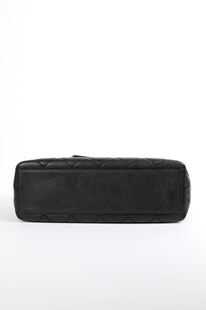 2000s Chanel Black Caviar Leather Shoulder Bag