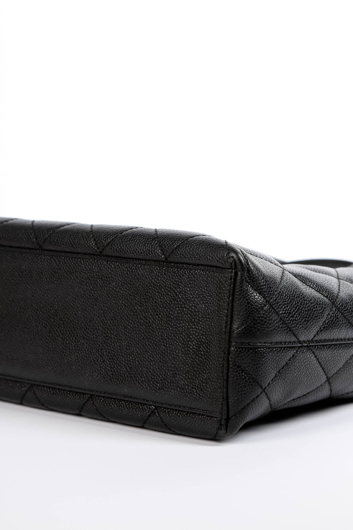 2000s Chanel Black Caviar Leather Shoulder Bag