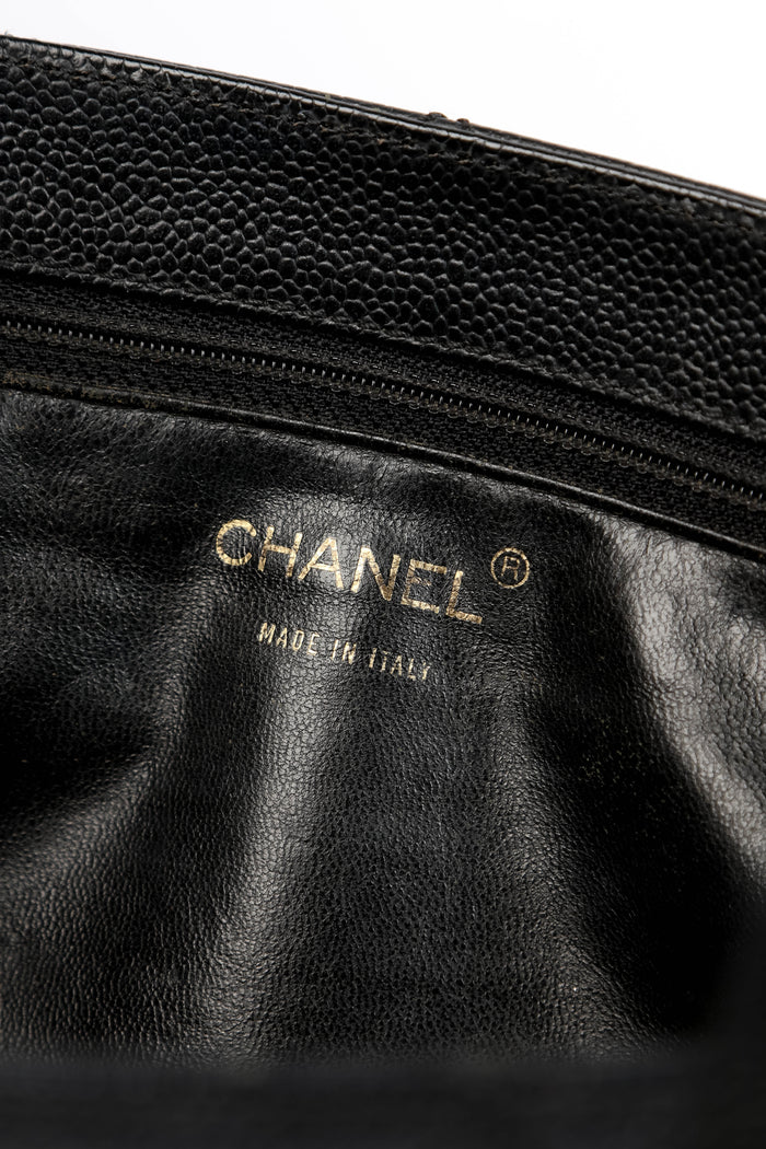 2000s Chanel Black Caviar Leather Shoulder Bag