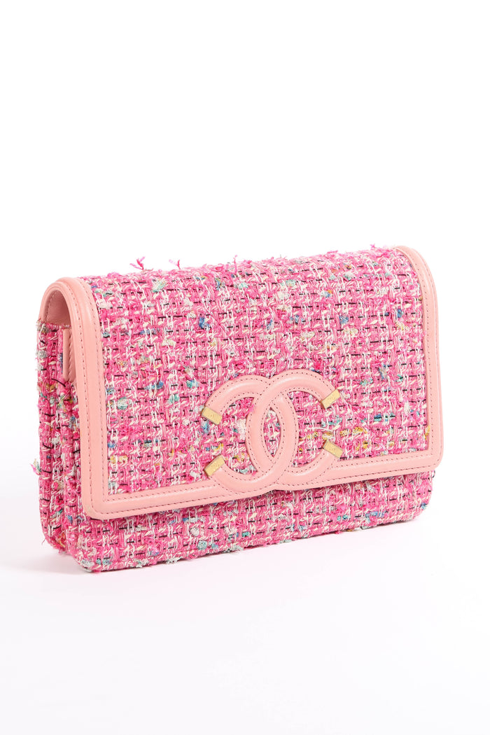 2019 Chanel Pink Tweed Wallet on Chain
