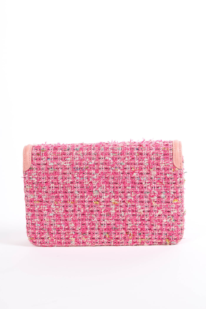 2019 Chanel Pink Tweed Wallet on Chain