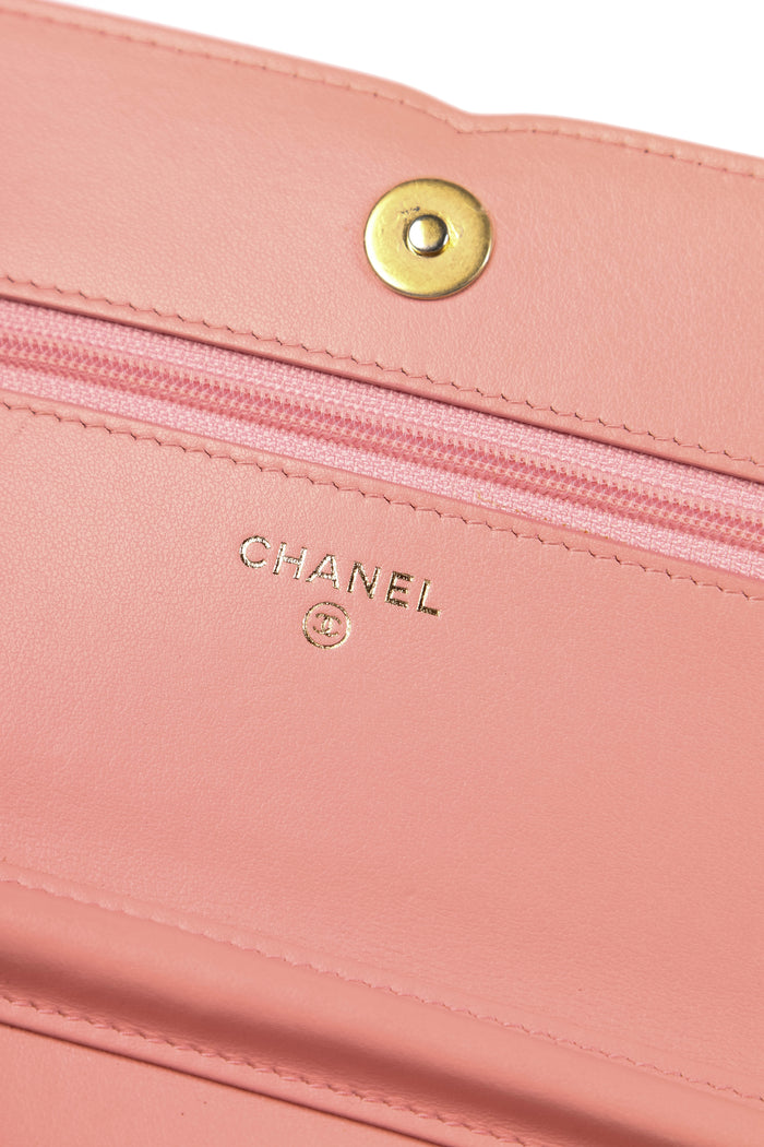 2019 Chanel Pink Tweed Wallet on Chain