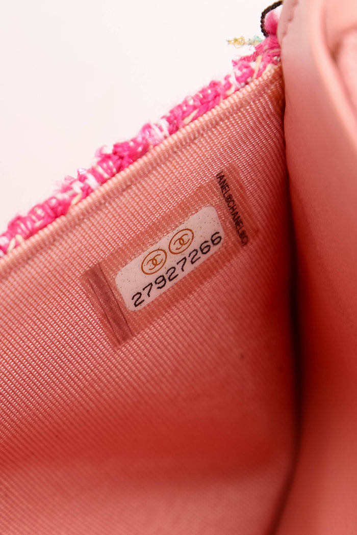 2019 Chanel Pink Tweed Wallet on Chain