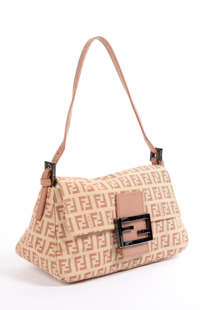 Vintage Fendi Beige Zucchino Mini Mamma Shoulder Bag