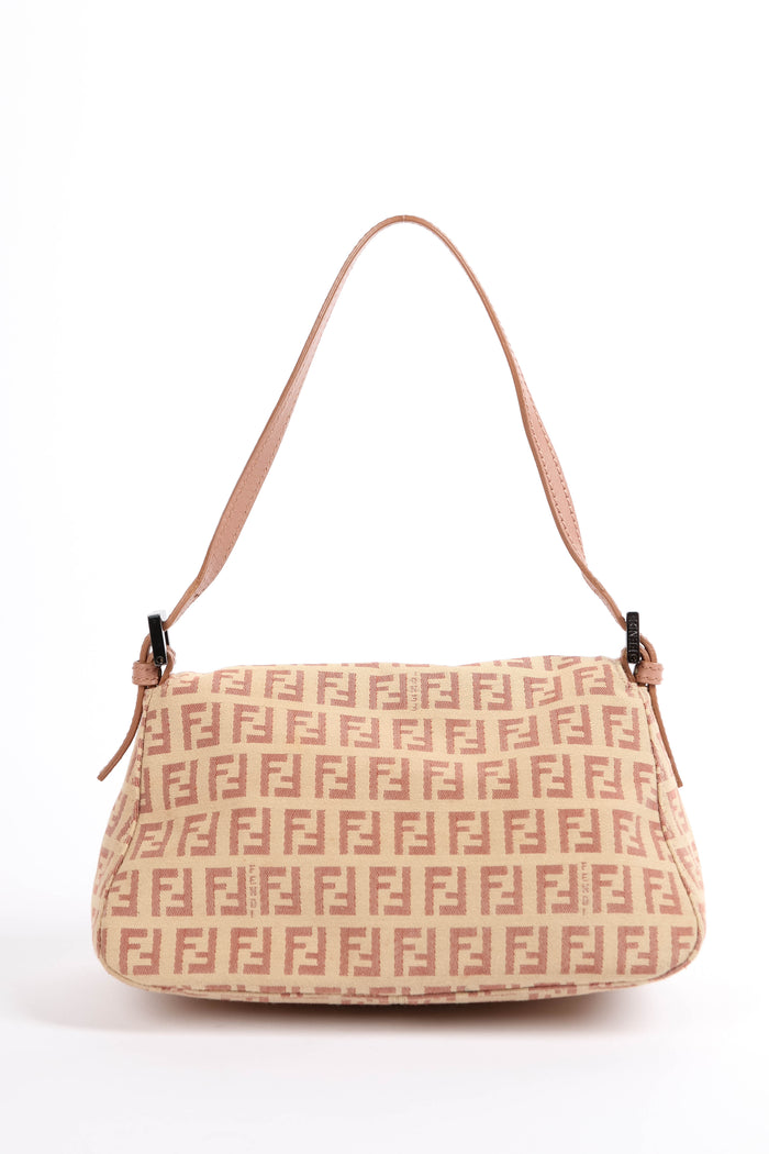 Vintage Fendi Beige Zucchino Mini Mamma Shoulder Bag