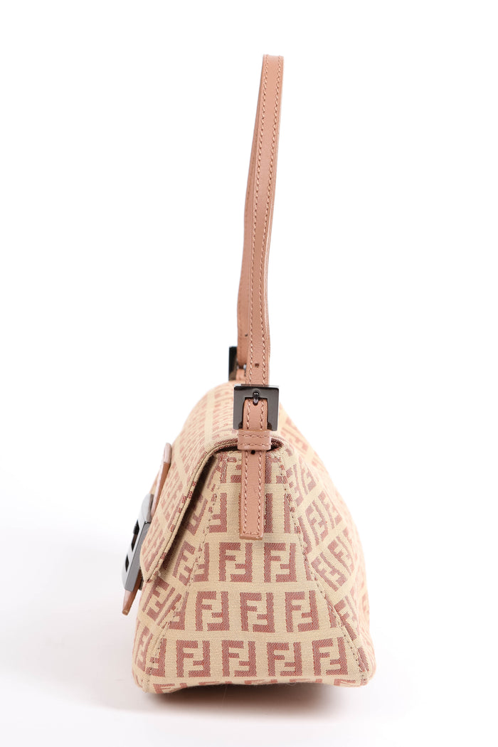 Vintage Fendi Beige Zucchino Mini Mamma Shoulder Bag