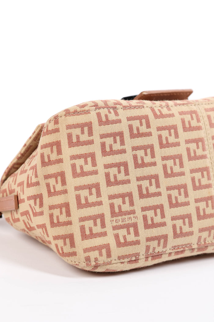 Vintage Fendi Beige Zucchino Mini Mamma Shoulder Bag