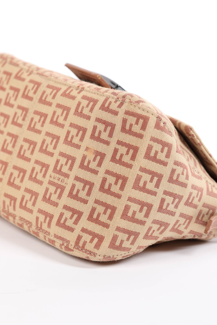 Vintage Fendi Beige Zucchino Mini Mamma Shoulder Bag