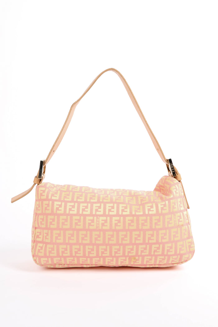 Vintage Fendi Pink Zucchino Shoulder Bag
