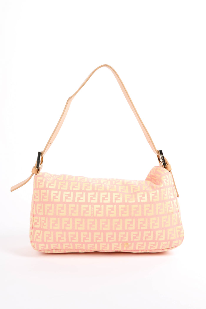 Vintage Fendi Pink Zucchino Shoulder Bag