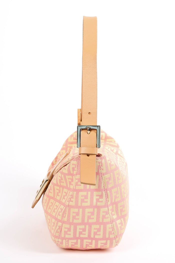 Vintage Fendi Pink Zucchino Shoulder Bag