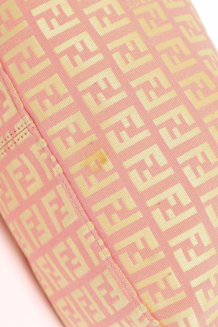 Vintage Fendi Pink Zucchino Shoulder Bag