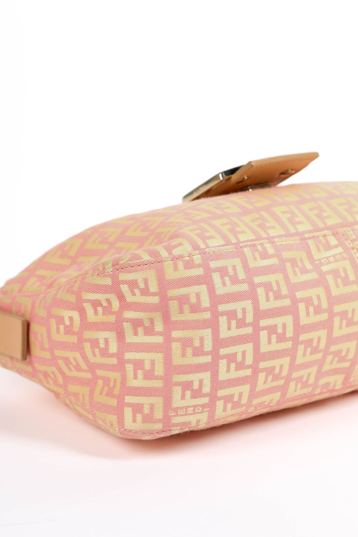 Vintage Fendi Pink Zucchino Shoulder Bag