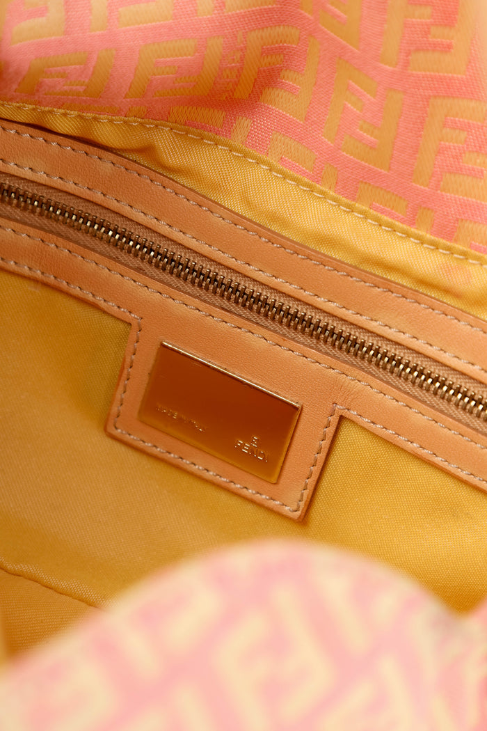 Vintage Fendi Pink Zucchino Shoulder Bag
