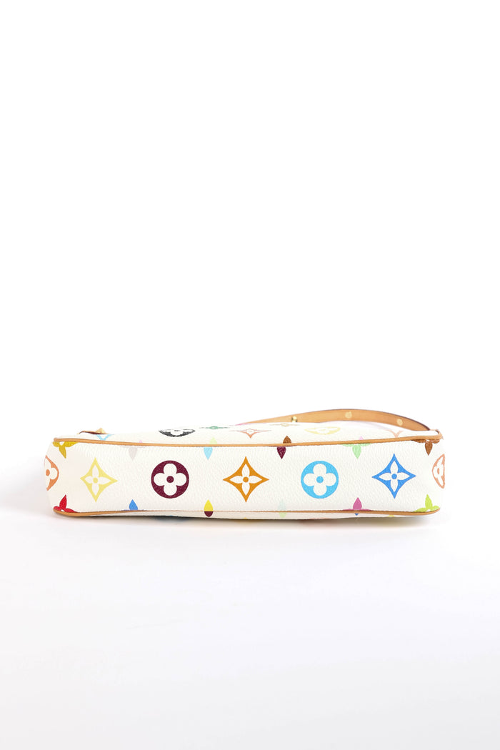 RARE Louis Vuitton x Takashi Murakami White Multicolour Pochette Accessoires