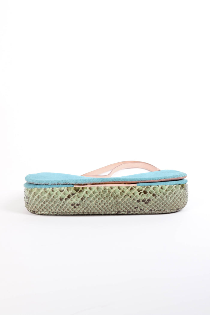 RARE Christian Dior Blue Pony Hair and Python Malice Shoulder Bag
