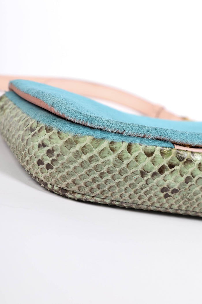 RARE Christian Dior Blue Pony Hair and Python Malice Shoulder Bag