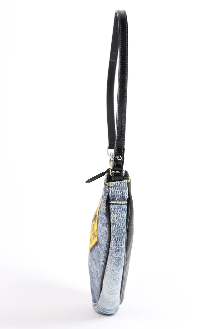 2000s Christian Dior "Diorella" Denim Print Saddle Bag