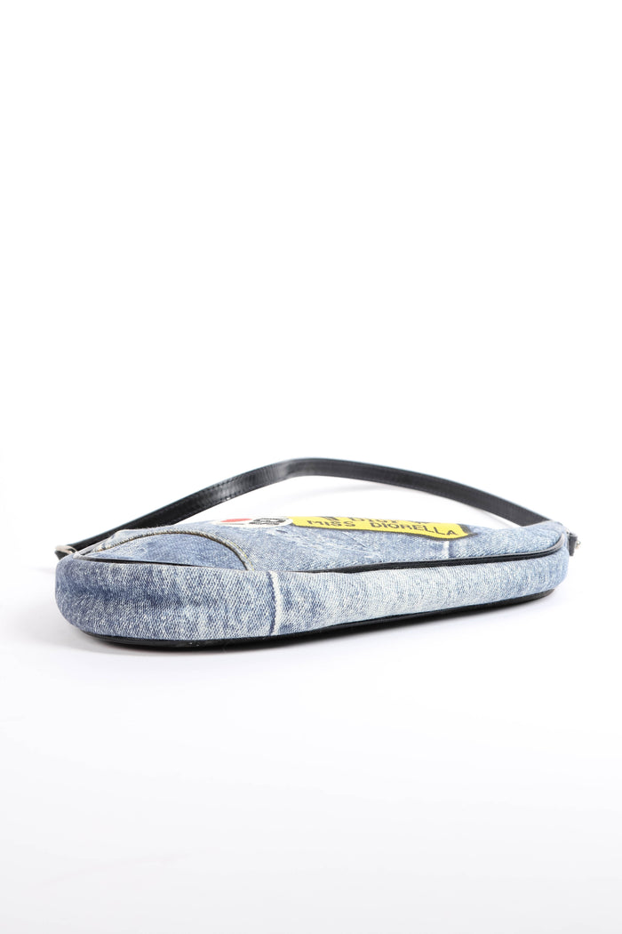 2000s Christian Dior "Diorella" Denim Print Saddle Bag
