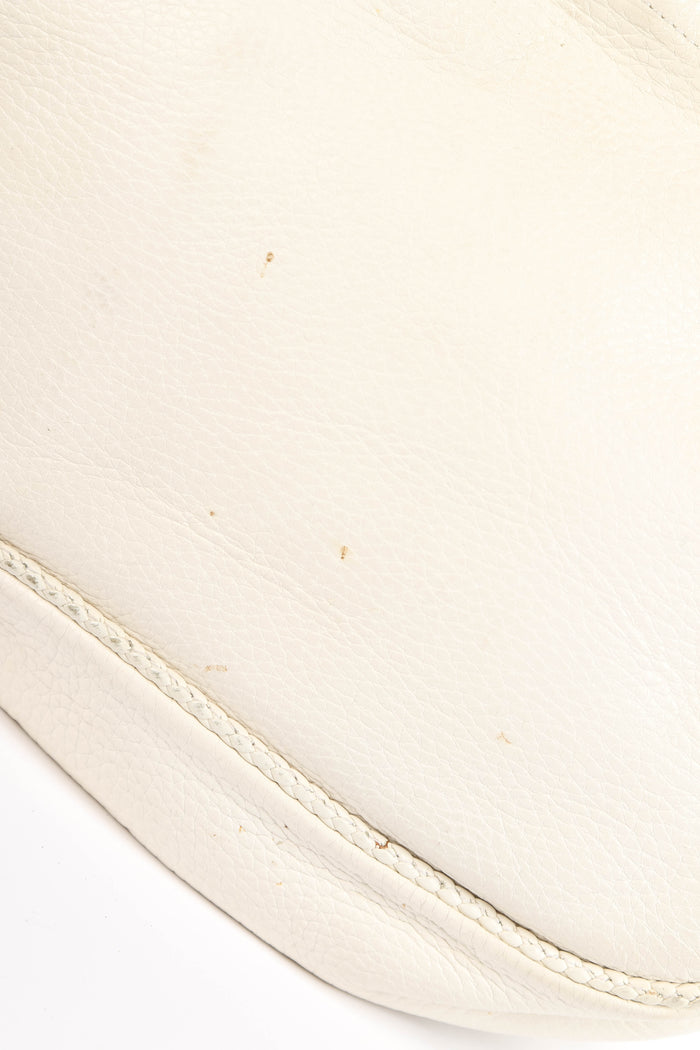 Vintage Christian Dior White Leather Gaucho Shoulder Bag