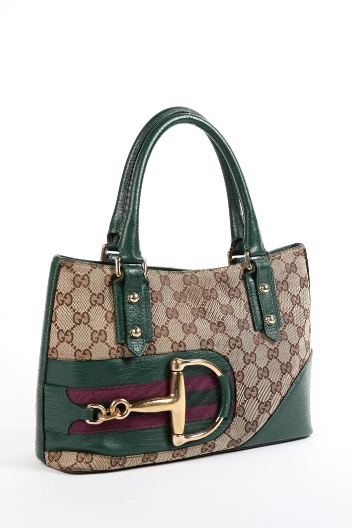 Vintage Gucci Monogram Horsebit Tote Bag