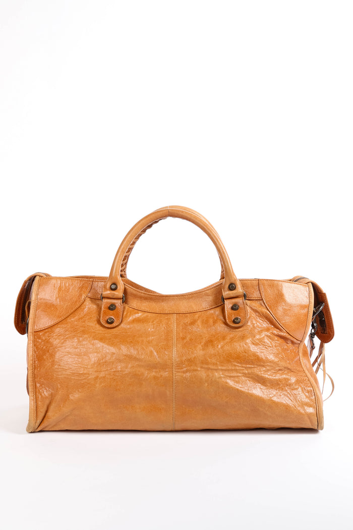 2010s Balenciaga Tan Leather Part Time City Bag