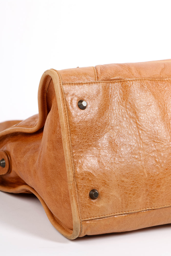 2010s Balenciaga Tan Leather Part Time City Bag
