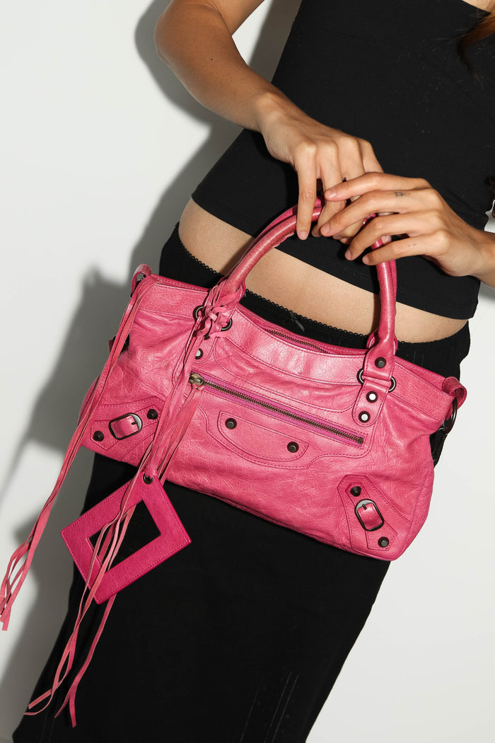 2000s Balenciaga Pink Leather First City Bag