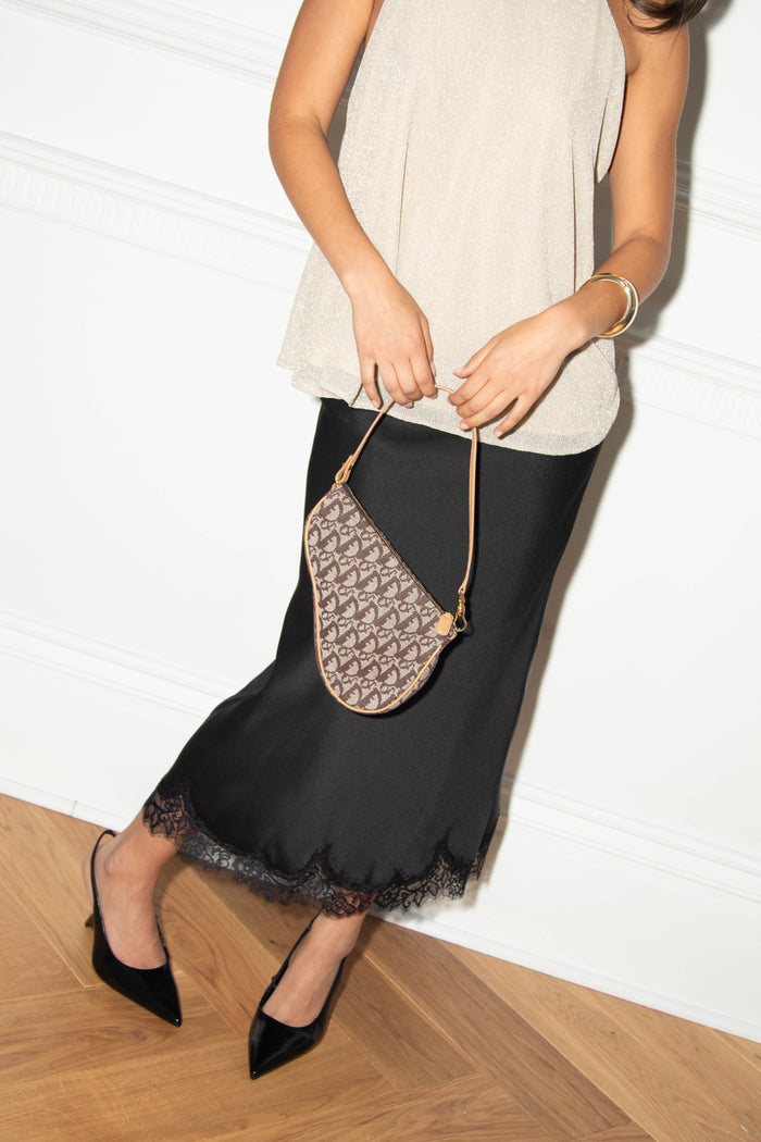 2000s Christian Dior Monogram Brown Trotter Saddle Bag