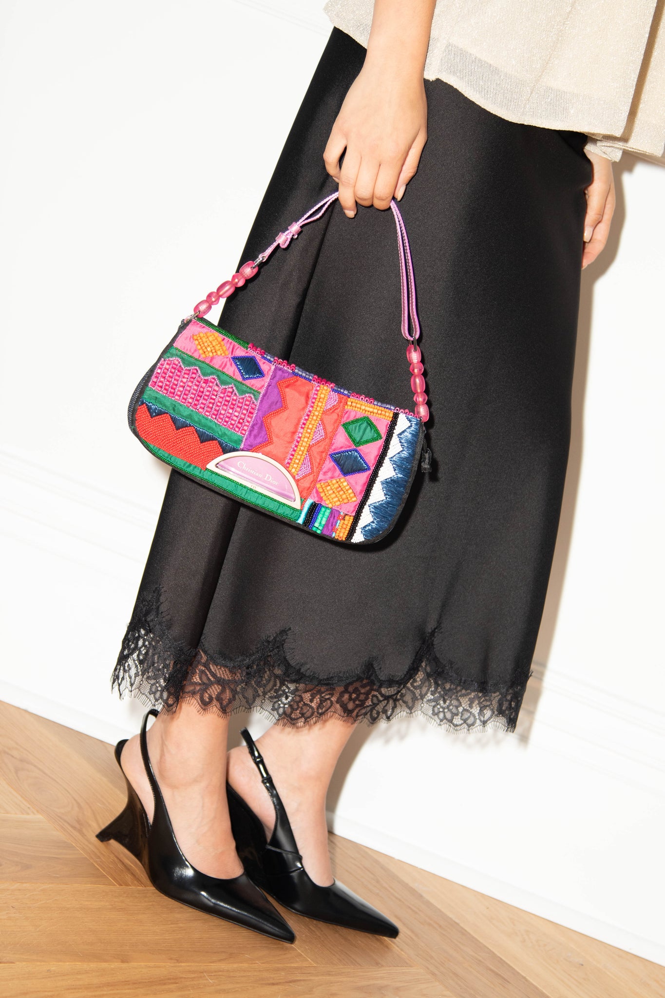 Limited Edition 2000s Christian Dior Malice Multicoloured Beaded Shoulder Bag